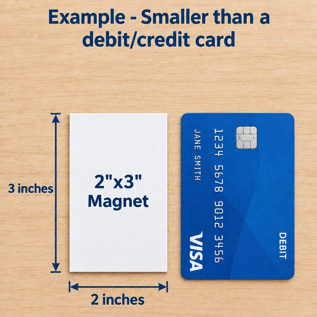 2x3 magnet size reference - vertical orientation
